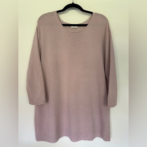 Aritzia Wilfred | Pink Linen Blend Ribbed Long Sleeve Sweater - Picture 1 of 7